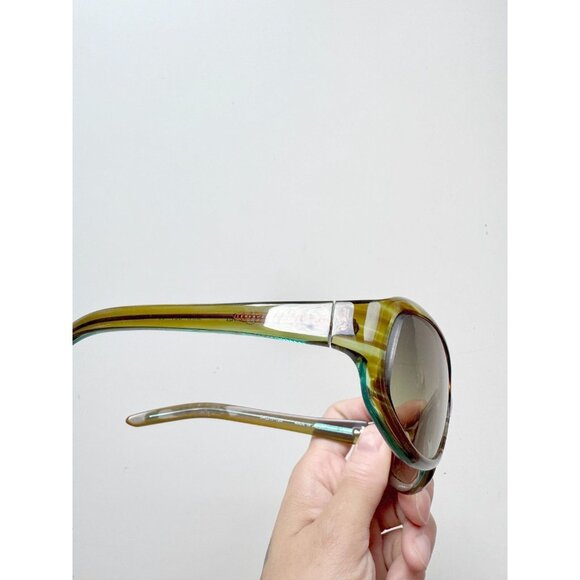 SAMA Mini OLV Olive Brown Green Japanese Acetate Oval Sunglasses - Picture 3 of 16